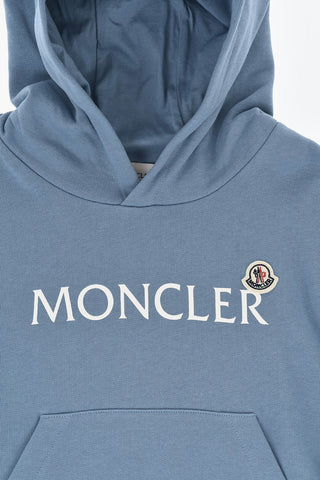 Cotton Fleece Hoodie with Contrast Logo
