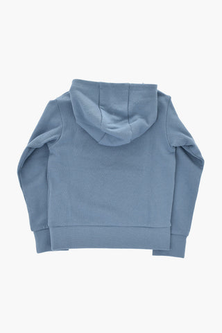 Cotton Fleece Hoodie with Contrast Logo