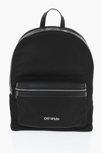 Nylon-Rucksack mit Lederbesatz