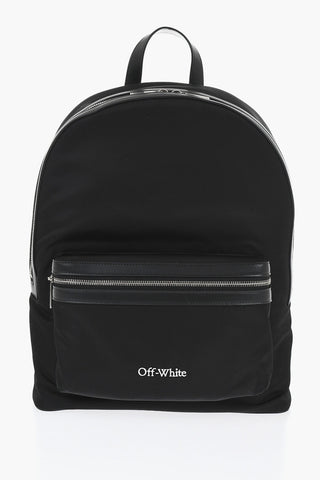 Nylon Backpack with Leather Trim