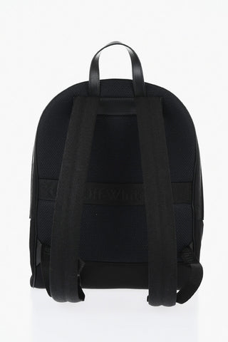 Nylon Backpack with Leather Trim