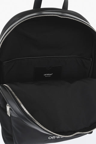 Nylon Backpack with Leather Trim