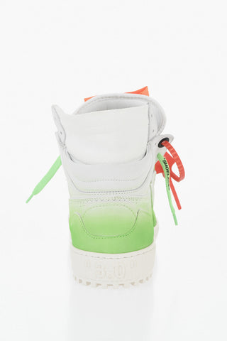 Leather High-Top Sneakers with Ombre Effect