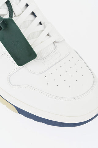 Low-Top Two-Tone Leather Sneakers With Tag