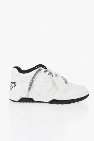 Low M-OUT OF Leather Sneakers with Wave-Effect Laces