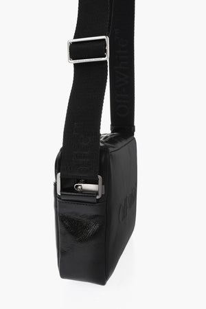 Leather Camera Bag BOOKISH With Crackle Effect And Tone-On-Tone Logo