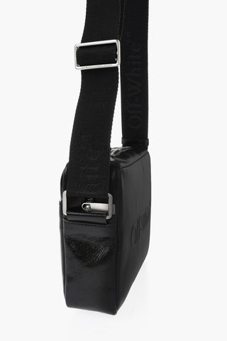Leather Camera Bag BOOKISH With Crackle Effect And Tone-On-Tone Logo