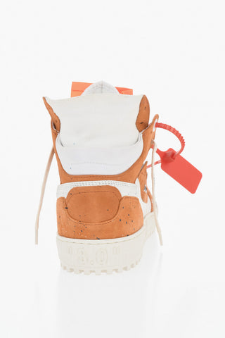 Bicolor Painting-Effect Leather High-Top Sneakers