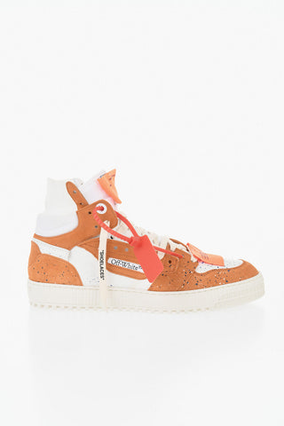 Bicolor Painting-Effect Leather High-Top Sneakers