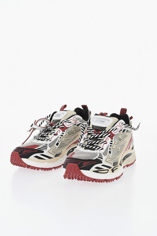 Niedrige Mehrfarbige Sneaker Aus Perforiertem Stoff Mit Etikett