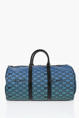 Borsone Duffle in Pelle Vegan con Monogram Stampato All-Over