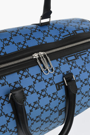 Borsone Duffle in Pelle Vegan con Monogram Stampato All-Over
