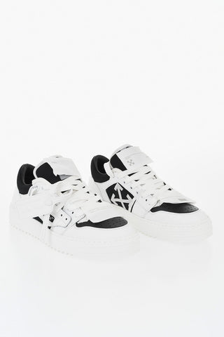 Low-Top M-LOW TOP 3.0 Two-Tone Hammered Leather Sneakers