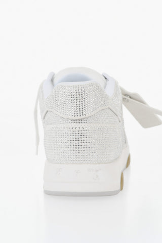 Niedrige Ledersneaker mit Allover-Strass