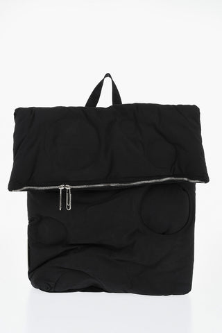 Rucksack METEOR Aus Nylon Uni Mit Lederbesätzen