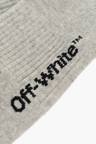 Long Cotton Socks with Logo Embroidery