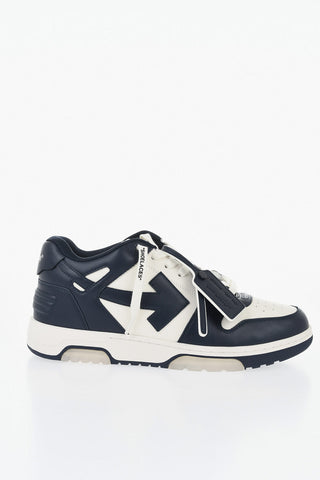 Low M-OUT Bicolor Leather Sneakers with Logo on Heel