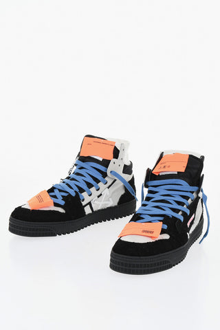 High-Top Calf-Hair Sneakers with Contrasting Appliqués
