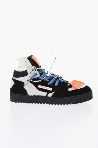 High-Top Calf-Hair Sneakers with Contrasting Appliqués