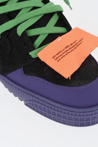 Suede High-Top Sneakers with Laces and Contrasting Sole