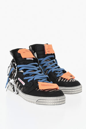 Hohe Sneaker aus Ponyhaar mit kontrastierenden Applikationen