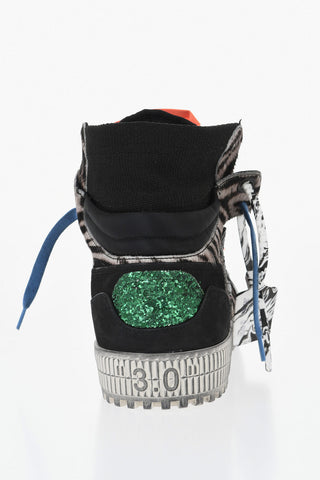 Sneakers Alte In Cavallino con Applicazioni a Contrasto