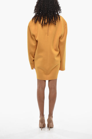 Knit High-Neck Dress With Zip Closure