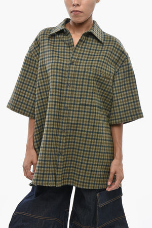 Virgin Wool And Cashmere Checked Shirt VALE With Chest Pocket