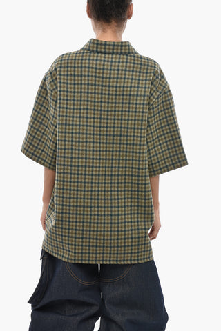 Virgin Wool And Cashmere Checked Shirt VALE With Chest Pocket