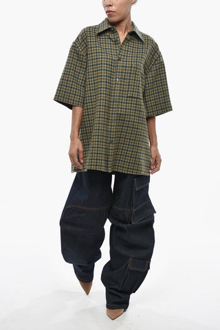 Virgin Wool And Cashmere Checked Shirt VALE With Chest Pocket