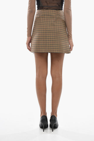 Checked Wool Miniskirt Districk