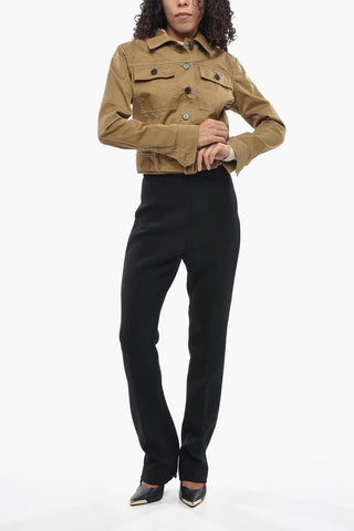 Legegro Cotton Crop Jacket With Belt