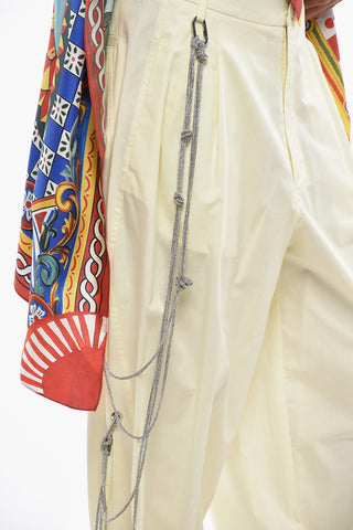 Pantaloni Wide Leg PHEBE In Cotone con Catena in Strass