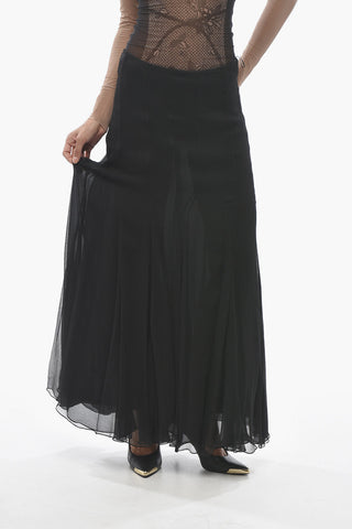 Flared Maxi Tulle Skirt