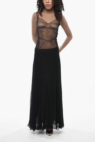 Flared Maxi Tulle Skirt