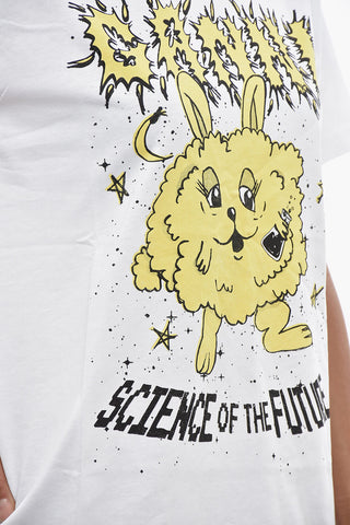 Cotton Crewneck T-Shirt With Contrast Print