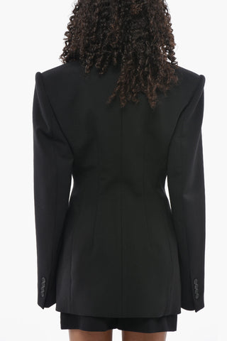Virgin Wool Double-Breasted Jacket DANZICA with Peak Lapel