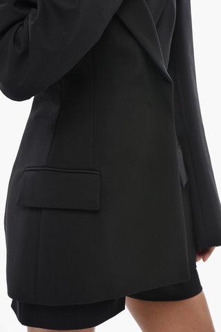 Virgin Wool Double-Breasted Jacket DANZICA with Peak Lapel