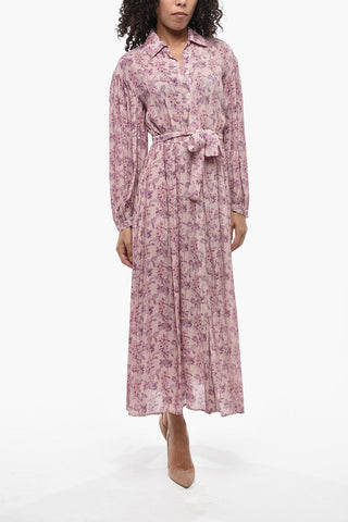 WEEKEND Maxi Hemdblusenkleid VELA mit Blumenmuster und Gürtel
