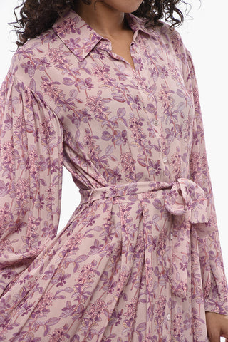 WEEKEND Maxi Hemdblusenkleid VELA mit Blumenmuster und Gürtel