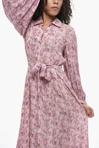 WEEKEND Maxi Hemdblusenkleid VELA mit Blumenmuster und Gürtel