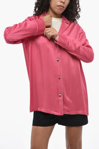 Solid-Colour Blouse GIRINO with Jewel Buttons