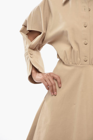 SPORTMAX 코튼 셔츠드레스 FERVIDA 플리츠 스커트