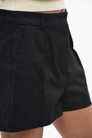 SPORTMAX Stretch Cotton Shorts BELGIO With Double Pleats