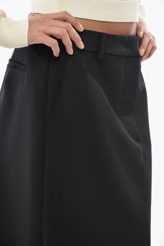 SPORTMAX Virgin Wool Midi Skirt LAGO with Slit