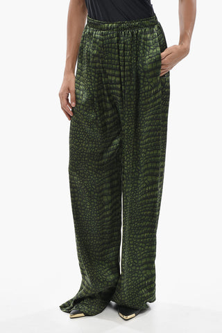 Weite Satin-Hose Mit Animalprint