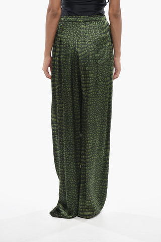 Weite Satin-Hose Mit Animalprint