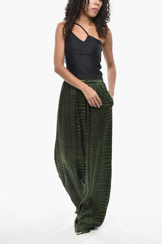 Weite Satin-Hose Mit Animalprint