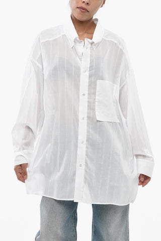 Camicia Button Down NATHALIE In Cotone a Righe Glitter