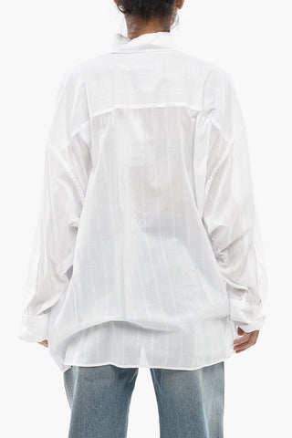 Camicia Button Down NATHALIE In Cotone a Righe Glitter